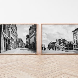 Set of two black and white photography of Old Montreal, Montreal photo print,  Travel Print, Printable Wall Art, Digital Print