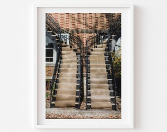 Montreal photo print, Montreal staircases photography, Plateau Mont-Royal print, Downloadable art, instant download