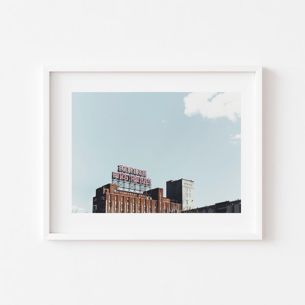 Farine Five Roses Montreal sign. Montreal photo print, Retro Wall Art,  Downloadable photo print, Instant download