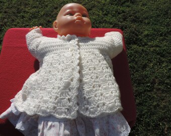 HAND CROCHETED Creamy Scrumptious Baby Cardigan. (Ready to Ship)