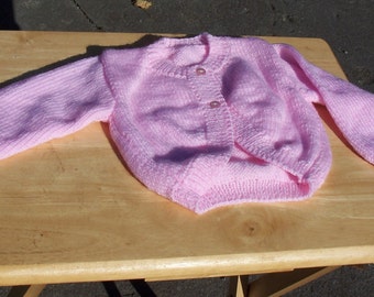 HAND KNITTED  Pink Bolero Cardigan. (Ready to Ship).