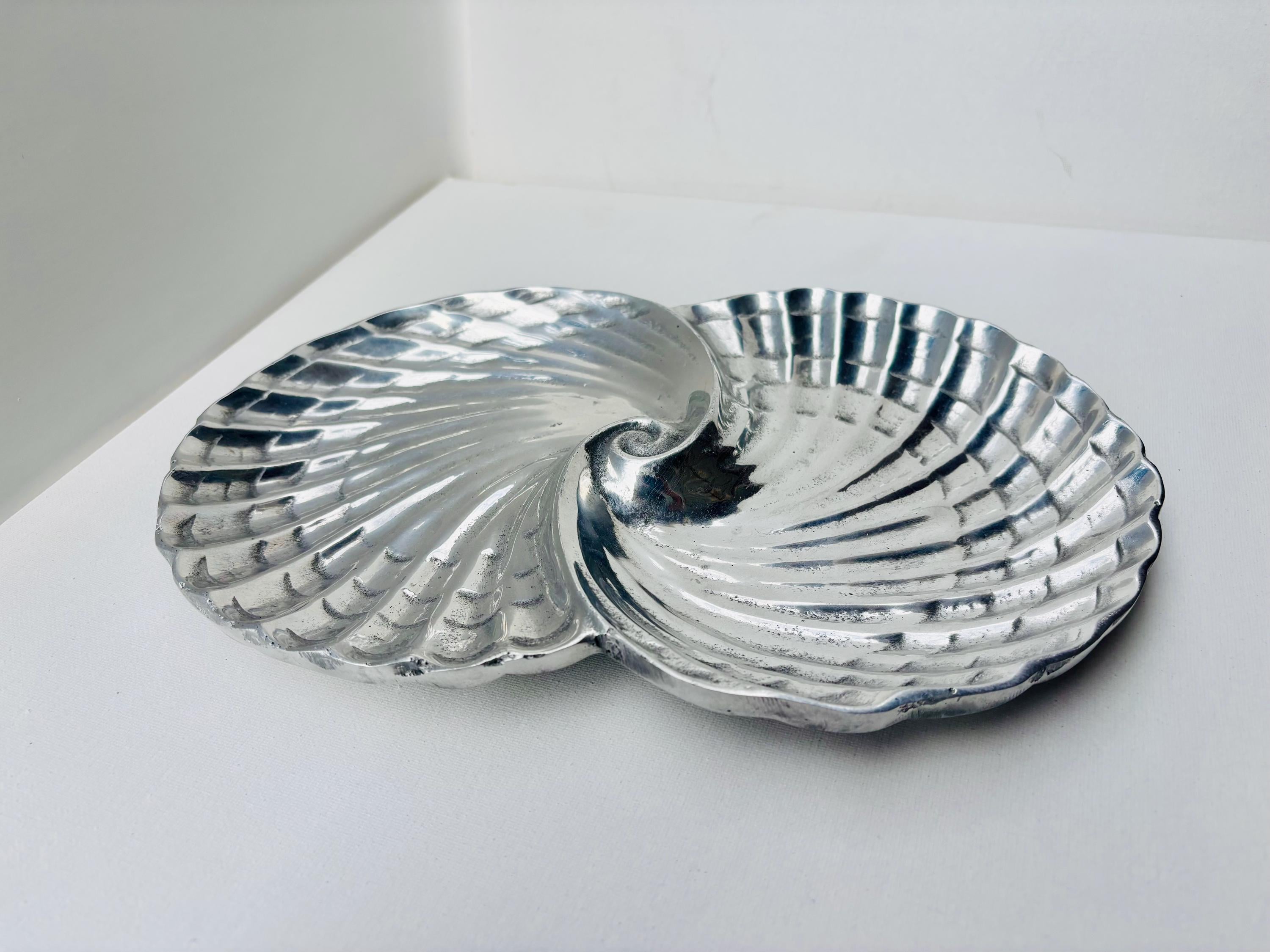 Vintage Pewter Shell - Etsy