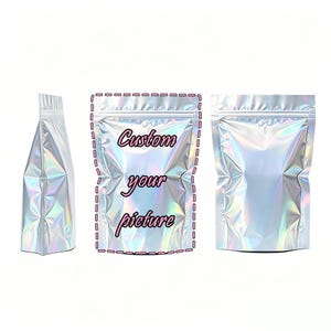 Bolsas personalizadas de pie de 3,5 g / Cierre en U cortado con láser, bolsas de regalo reutilizables, artículos de fiesta ecológicos