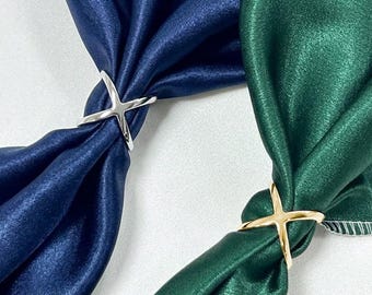 Minimalist Scarf Ring, Scarf Clasp for Women, S/M Cross Scarf Clip, Gold Silver Rose Gold, Silk Scarf Holder, Elegant Neck Scarf Accessory