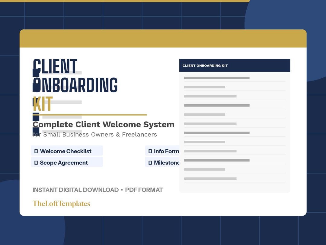 Client Onboarding Kit - Fillable PDF - New Client Welcome Packet for ...