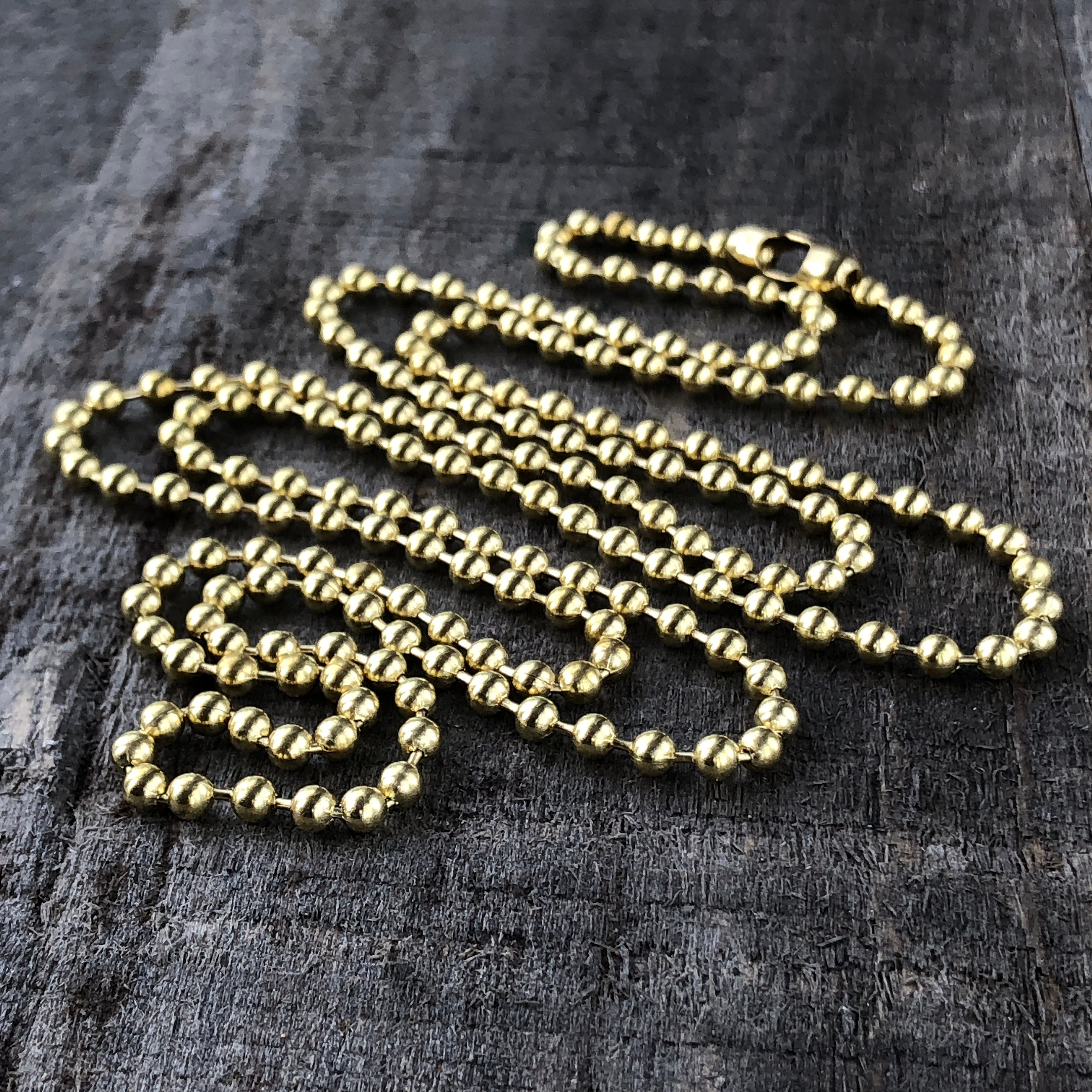Bugle Chain Necklace, Yellow / 18