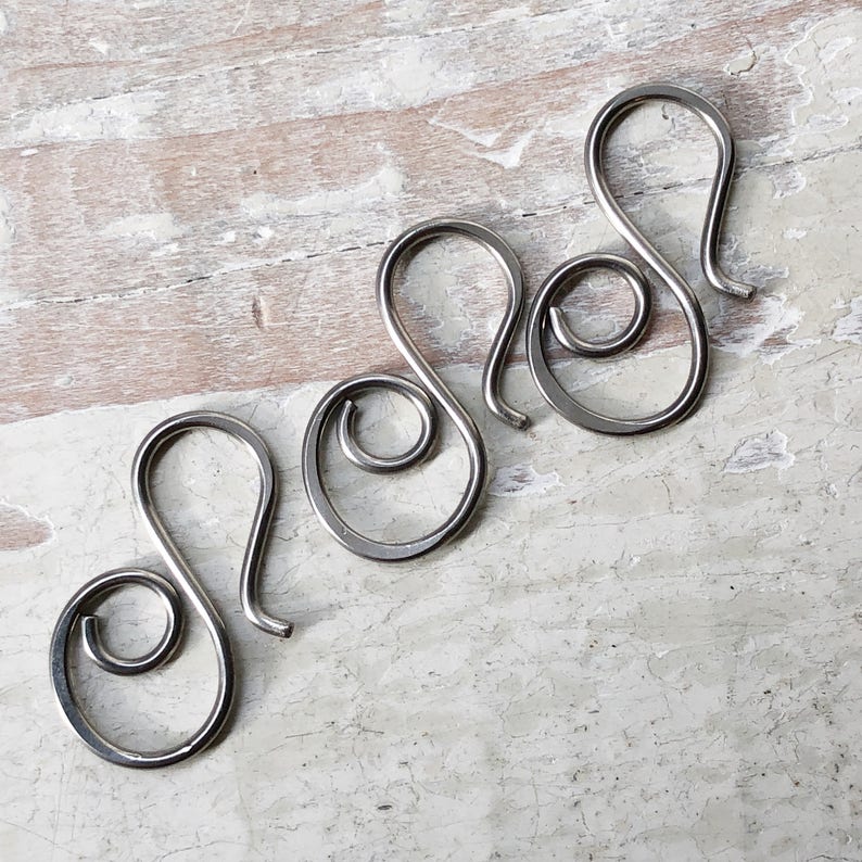 Handmade Antiqued Brass Clasp Large Fancy Hook With Loop Etsy