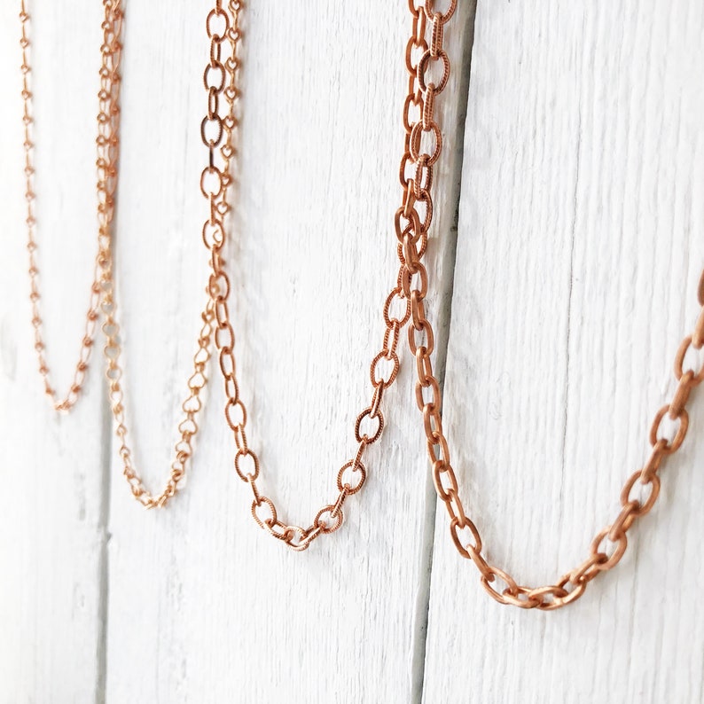 Copper Necklace Chain Solid Copper Chain Adjustable Custom Etsy
