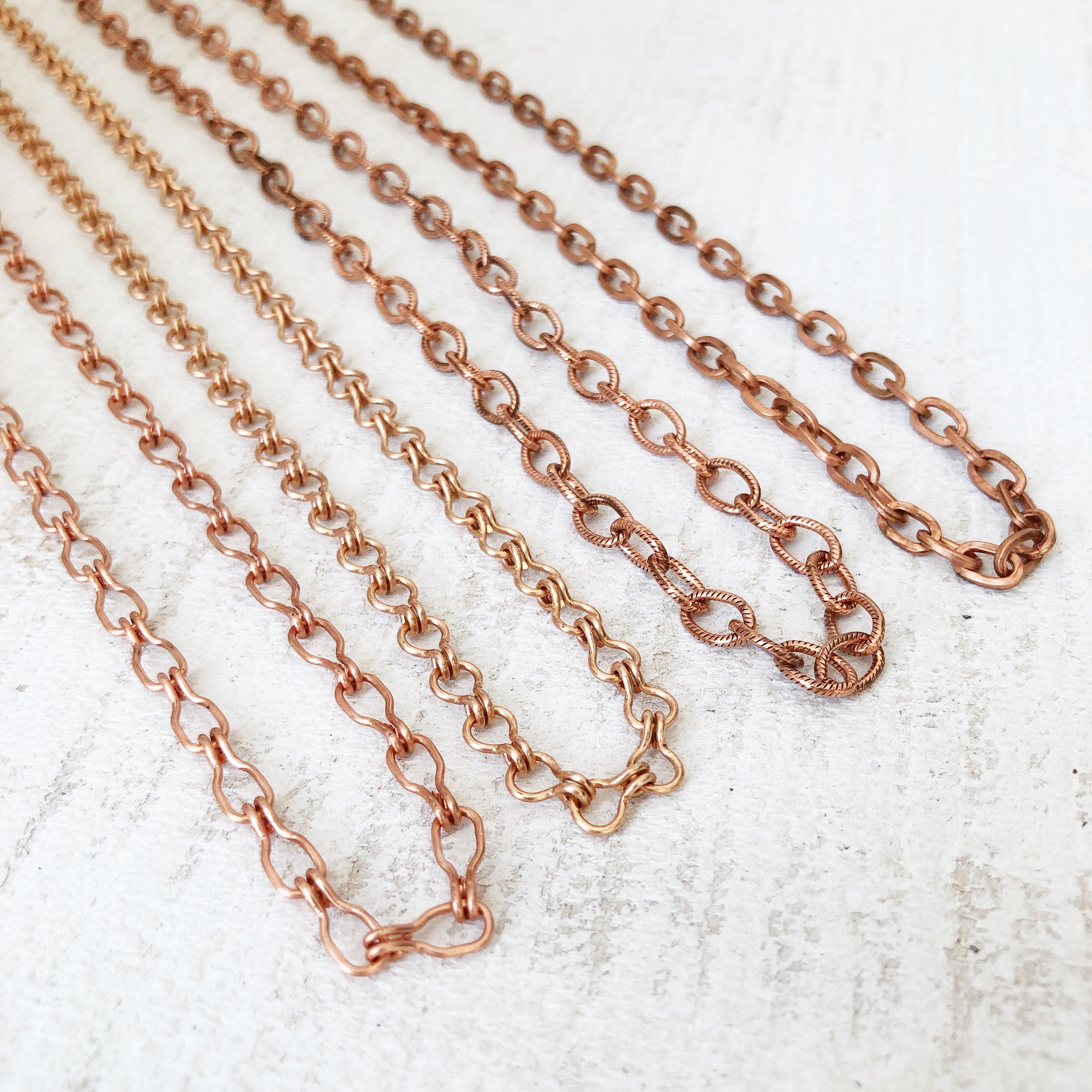 Copper Necklace Chain Solid Copper Chain Adjustable Custom Etsy