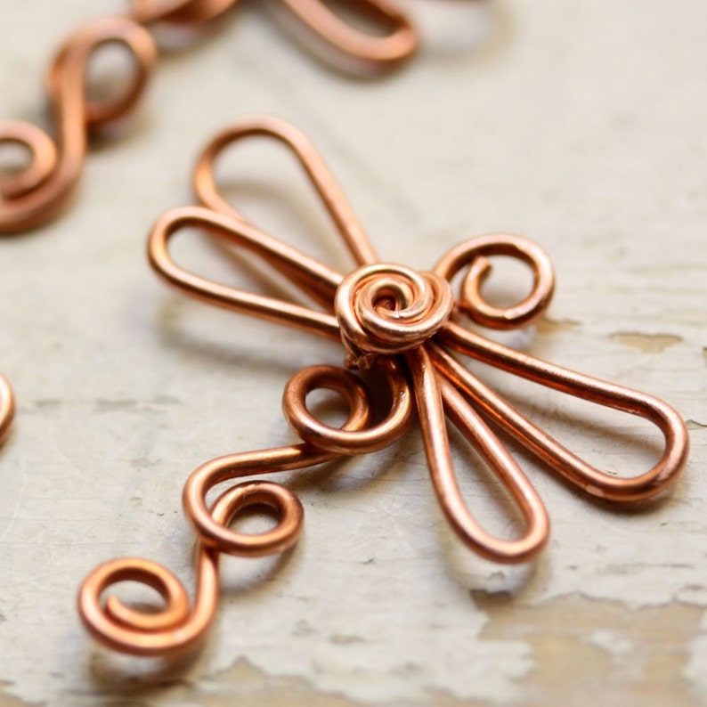 Wire Dragonfly Solid Copper Large Dragonflies Handmade Etsy