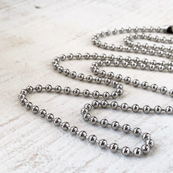 4mm Large Stainless Steel Ball Chain Necklace 4.0mm Long Finished