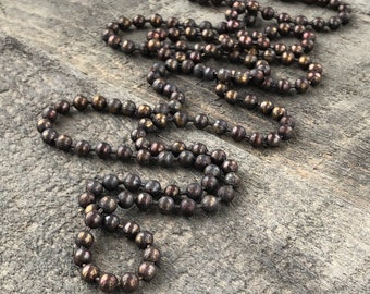 4mm Large Ball Chain Necklace Patina Brass with End Connector, Thick Strong Ballchain, Heavy Antiqued Aged Brass Chain, Custom Length