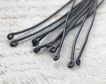 Rustic 3" Oxidized Solid Copper Headpins 20g, 20 pieces - Black Handmade Copper Wire Findings Extra Long Head Pin