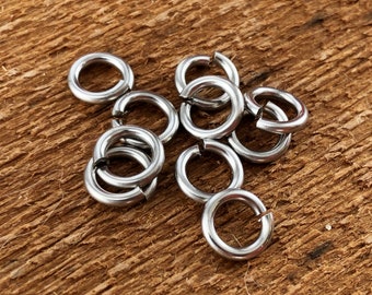 18g 5/32"ID Stainless Steel Jumprings, 1.2mm thick 4mm ID Saw Cut Jump Ring, Made in Canada, 6.6mm OD Open