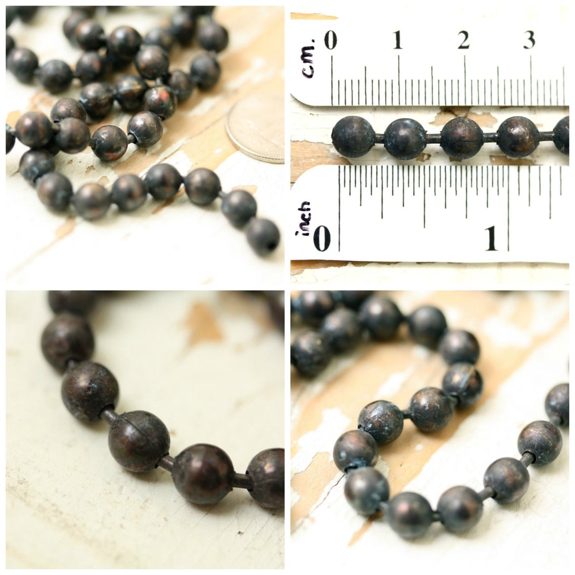 6mm Large Ball Chain Chunky Antiqued Solid Brass Big Bead Etsy