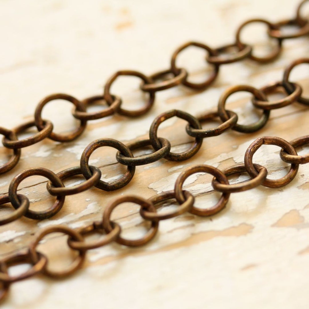 10mm Antiqued Brass Chain 6ft Oxidized Solid Brass Round Etsy