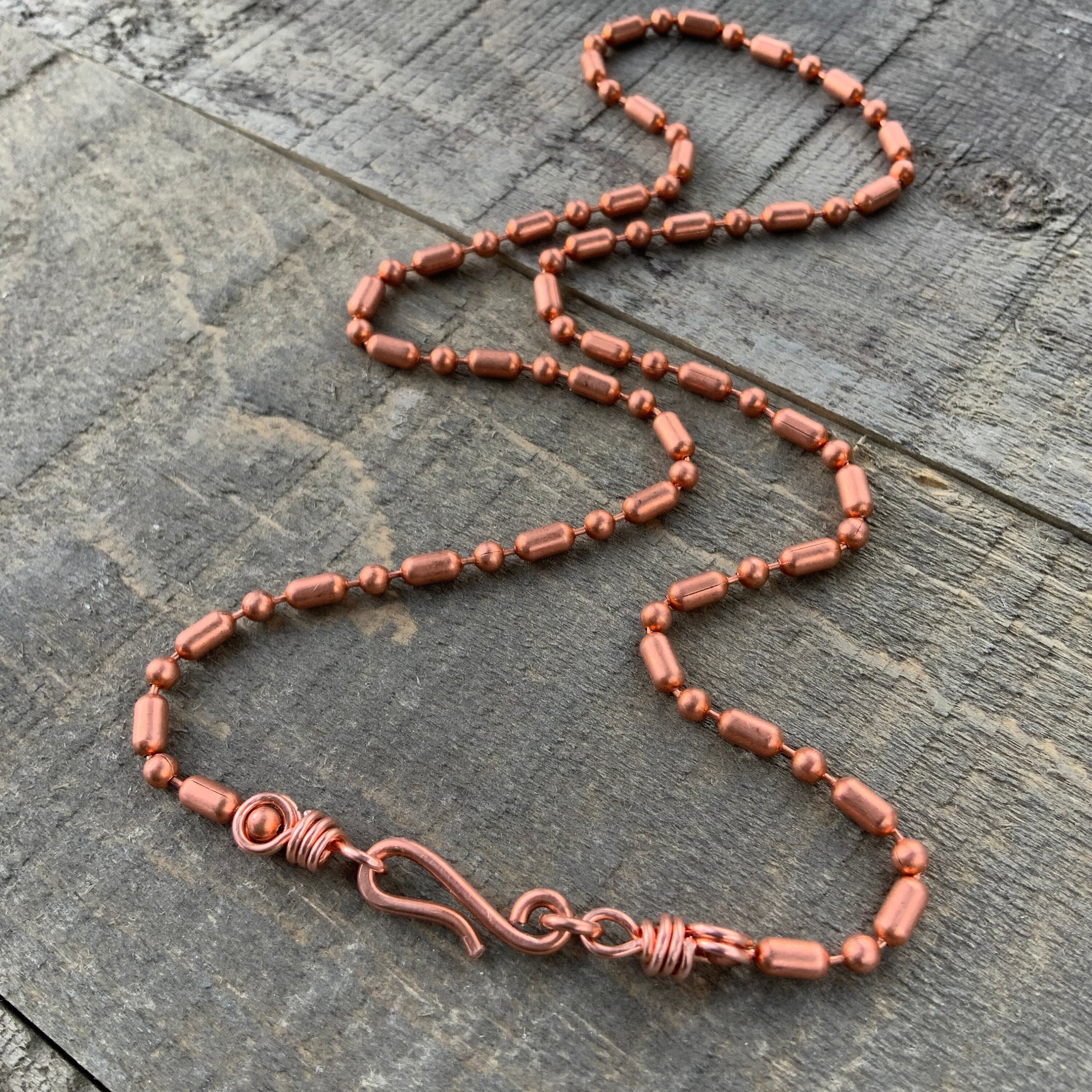 17'' Brass Ball Copper Chain Necklace-0274-84