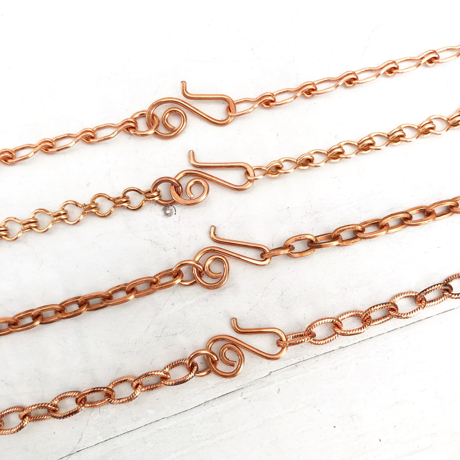 Genuine Copper Necklace Chain Adjustable Custom Length Cable Etsy
