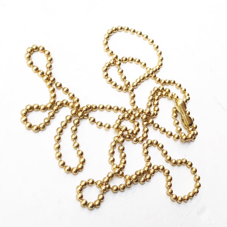 Gold Solid Brass Ball Chain Necklace 1.8mm Beaded Chain With Etsy