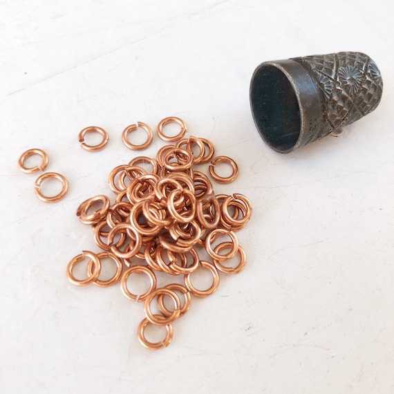 pkg of 350-1 Oz 20 Ga Vintage BRASS JUMP RINGS 7 MM O//D Brass Saw-Cut