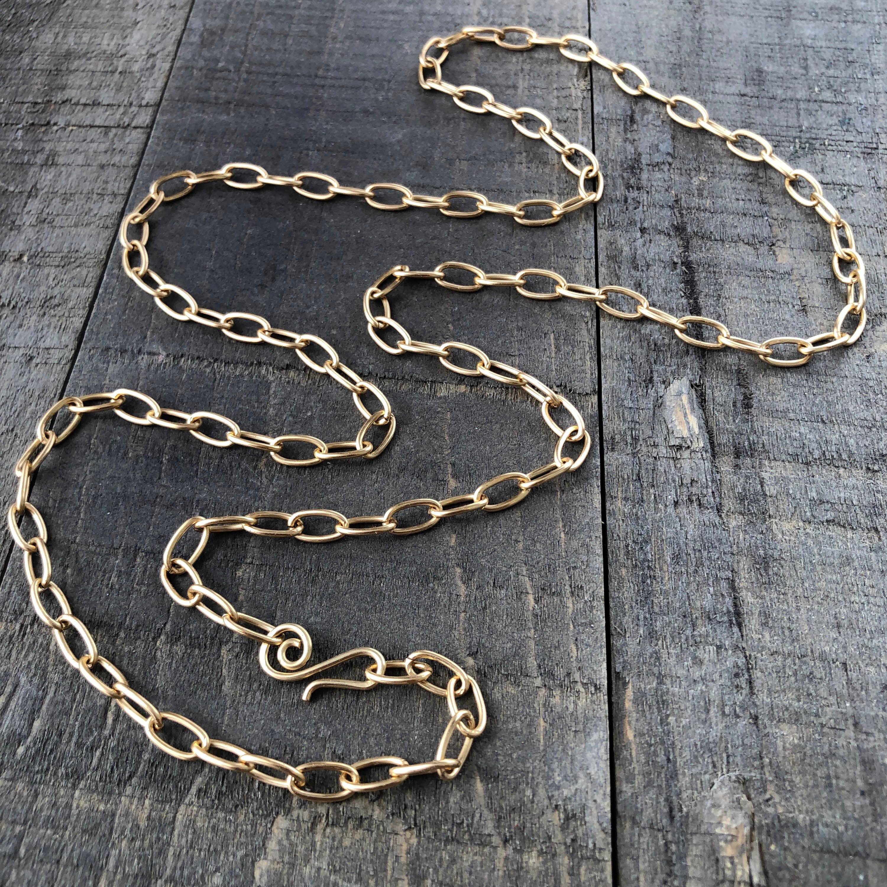 ALEXCRAFT 12 Pcs Bulk Cable Chain Gold Plated Brass Finished Necklace Chains Bul