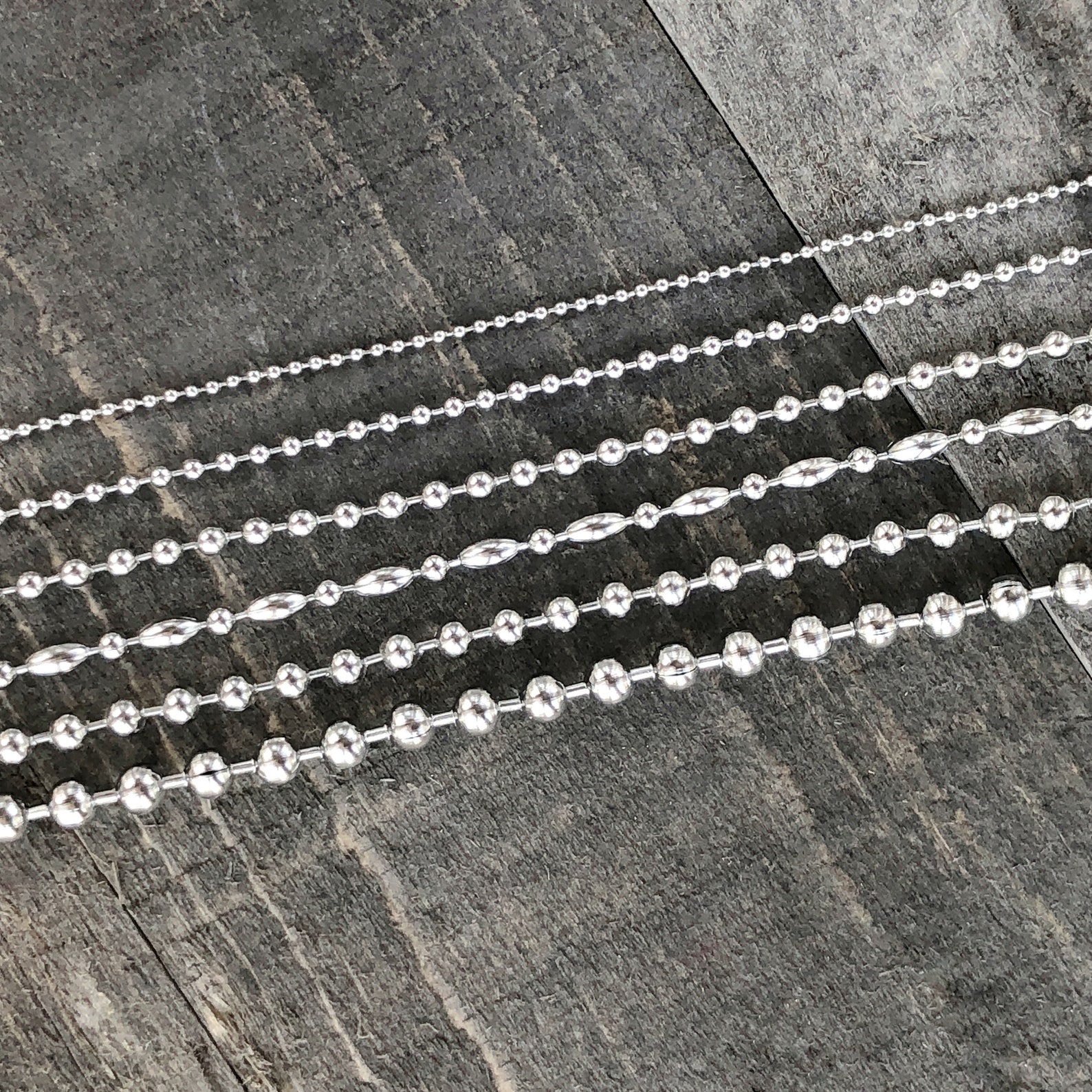 Stainless Steel Ball Chain Bracelet With Connector Shiny Etsy