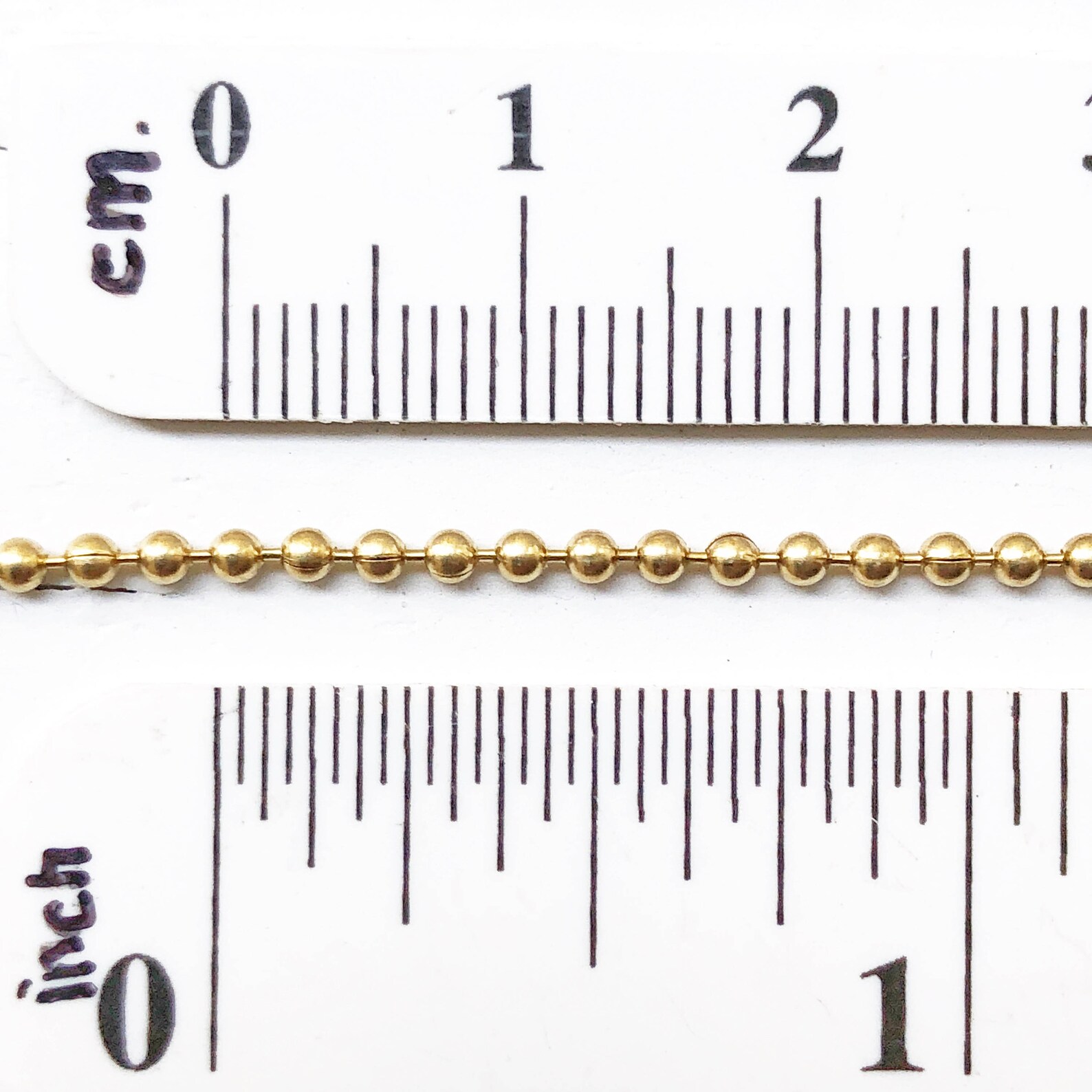 Gold Solid Brass Ball Chain Necklace 1.8mm Beaded Chain with Etsy