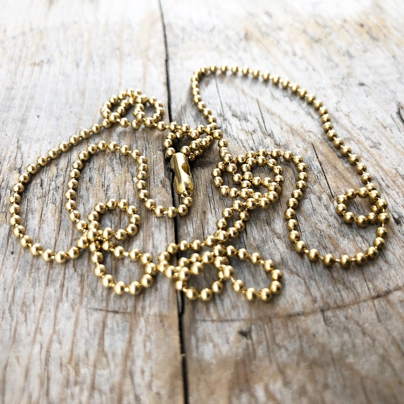 Gold Solid Brass Ball Chain Necklace 1.8mm Beaded Chain With Etsy