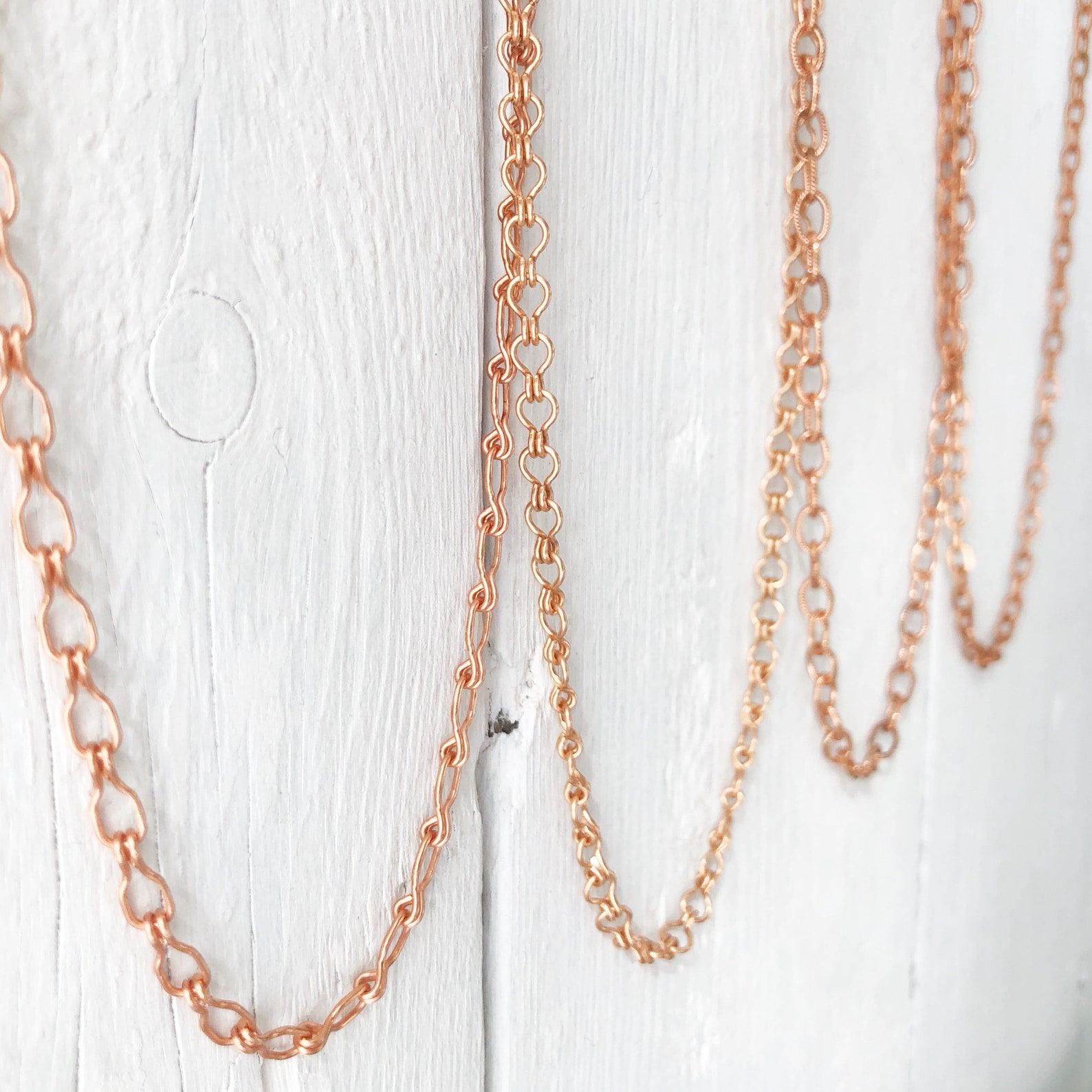 Genuine Copper Necklace Chain Adjustable Custom Length Cable Etsy