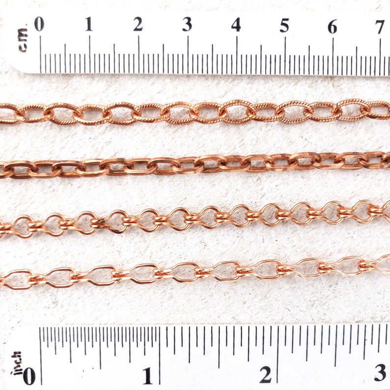 Copper Necklace Chain Solid Copper Chain Adjustable Custom Etsy