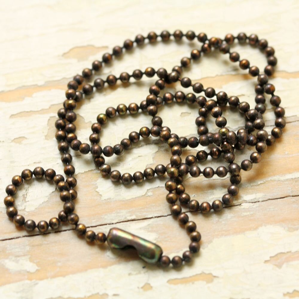Antique Brass Ball Chain 18 20 22 24 Etsy