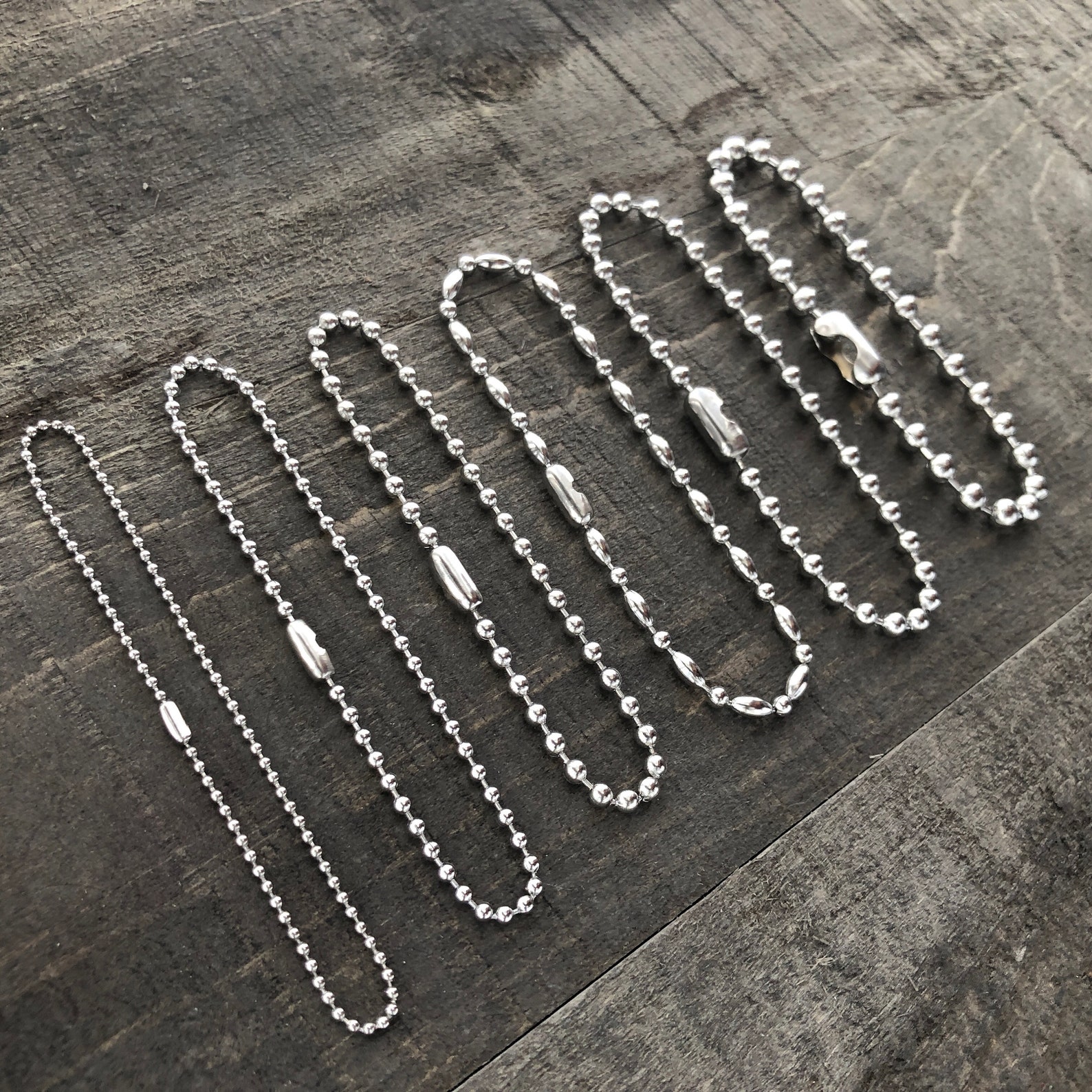 Stainless Steel Ball Chain Bracelet With Connector Shiny Etsy