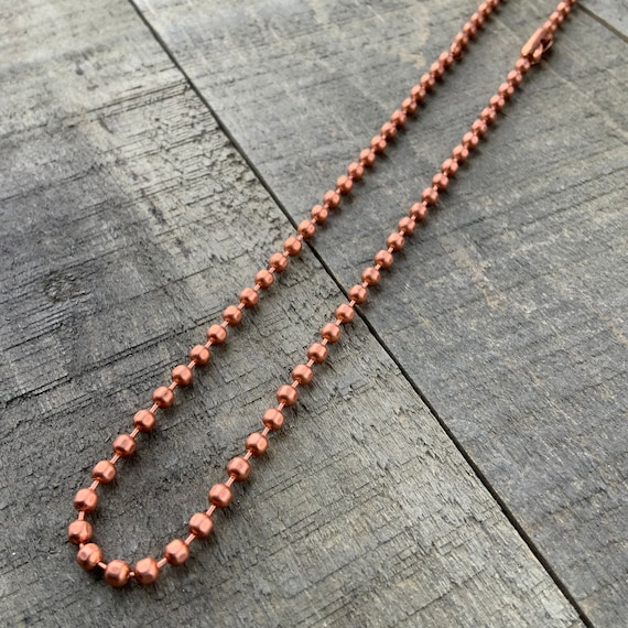 6mm Ball Chain Copper Necklace, Oversize Ballchain Genuine Copper Necklace  for Men, Strong Copper Chain, 7th Anniversary Gift 
