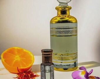 Óleo perfumado inspirado em Ganimedes | Almíscar sem álcool | Fragrância amadeirada mineral de camurça e açafrão | Aroma de nicho de couro e âmbar | Óleo perfumado unissex