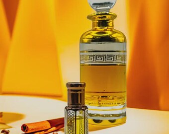Óleo perfumado inspirado em Angels' Share | Almíscar sem álcool | Fragrância de canela, conhaque e baunilha | Perfume gourmand amadeirado de nicho | Óleo perfumado unissex