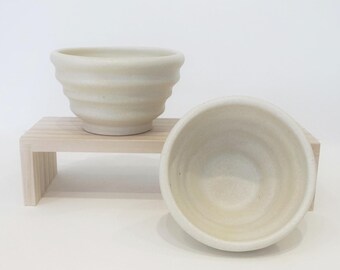 Off-White Handmade Ceramic Cups/Bowls: 6 oz