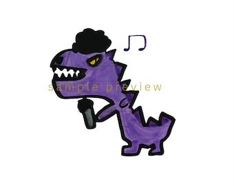 Imágenes prediseñadas de dinosaurios cantantes para niños