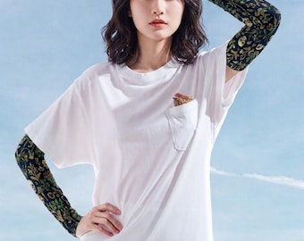 Custom All-over Print Arm Sleeves, UV Protection Sun Sleeves, One Size Fits All, Polyester Spandex Arm Covers, Sports Outdoor Gift