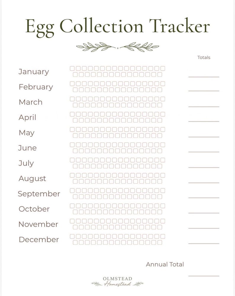 Chicken Egg Tracker Printable | Backyard Flock Record Sheet | Homestead ...