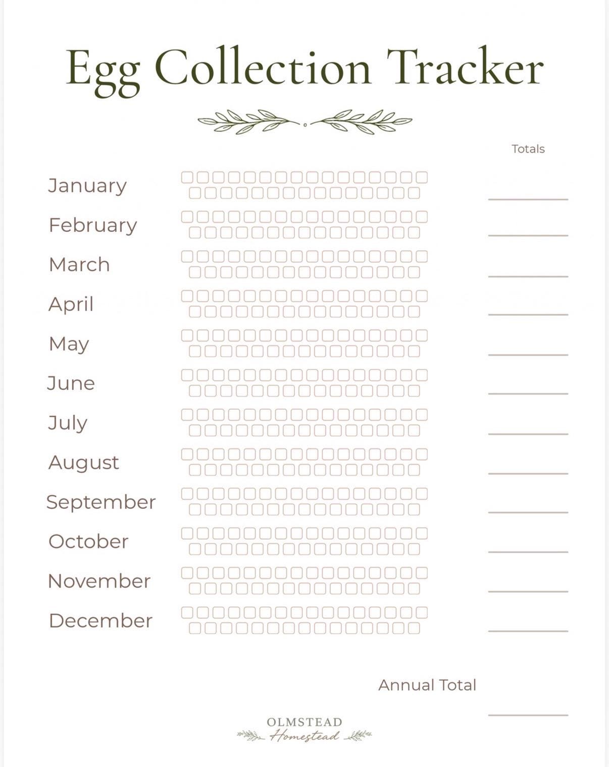 Chicken Egg Tracker Printable | Backyard Flock Record Sheet | Homestead ...
