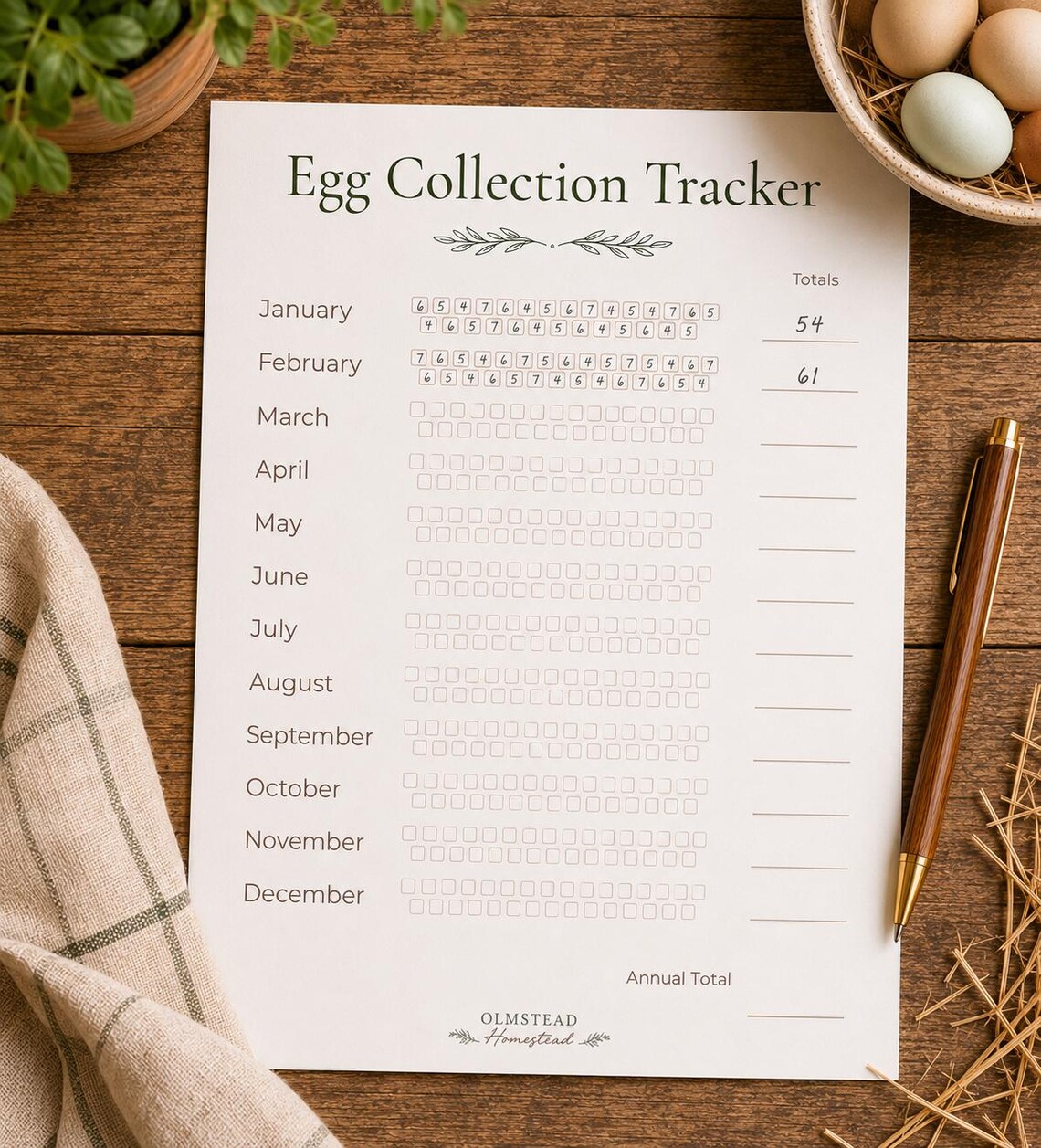Chicken Egg Tracker Printable | Backyard Flock Record Sheet | Homestead ...