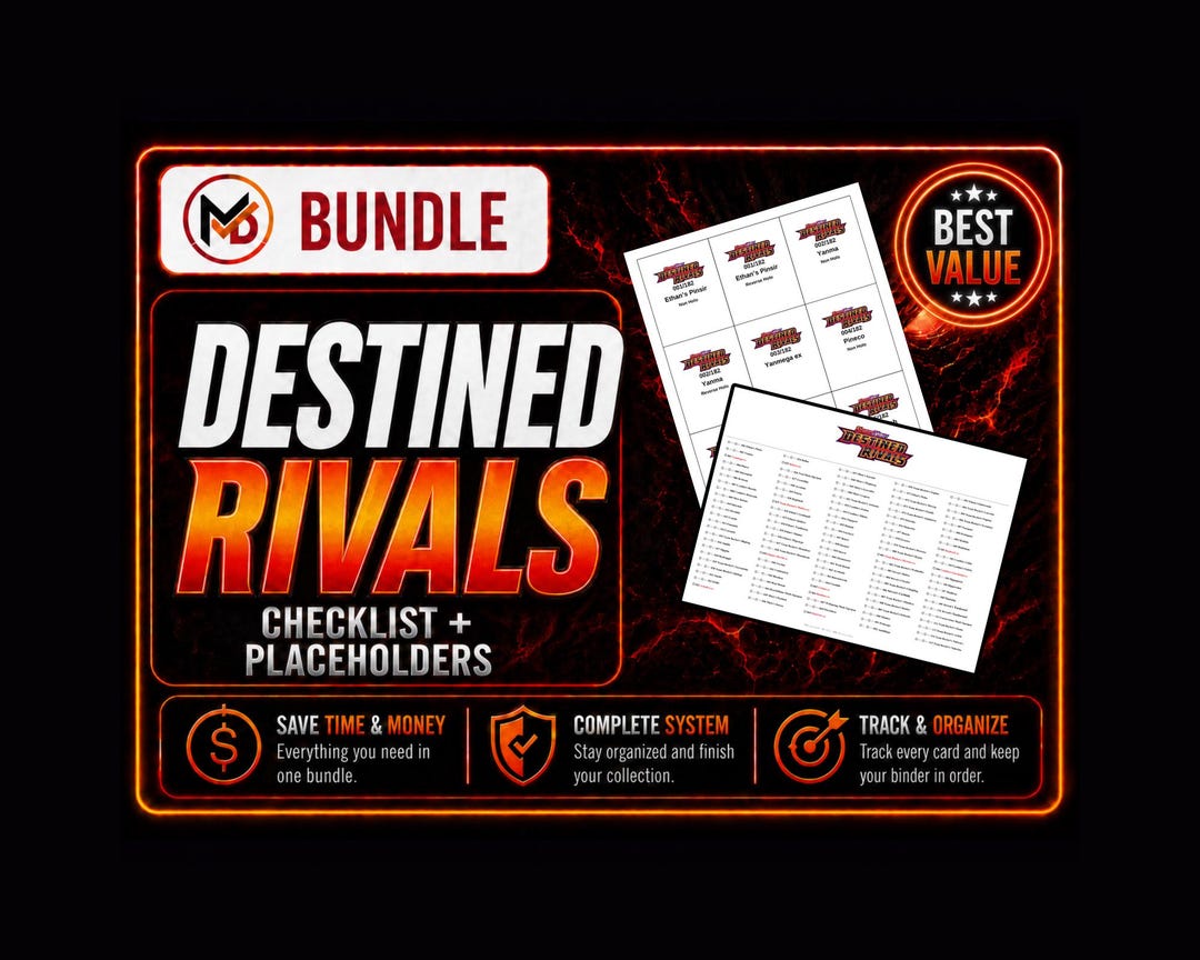 Pdf File Placeholder Pokémon Destined Rivals Master Set Checklist & Binder Placeholders PDF ...