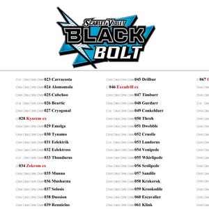 Pokémon Black Bolt Master Set Checklist Printable PDF | Pokémon Card Tracker | Multiple Variant Checklist