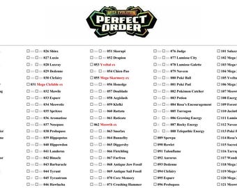 Pokemon Perfect Order Master Set Checkliste | Druckbare Ordner Tracker | Komplette Kartenliste PDF