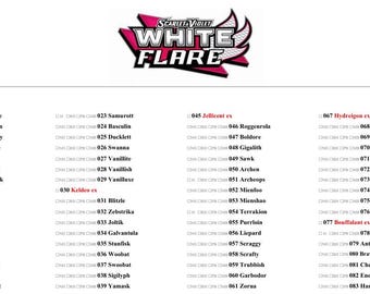 Pokémon Flare Master Set Checkliste Druckbare PDF | Pokémon Karte Tracker | Checkliste für mehrere Varianten