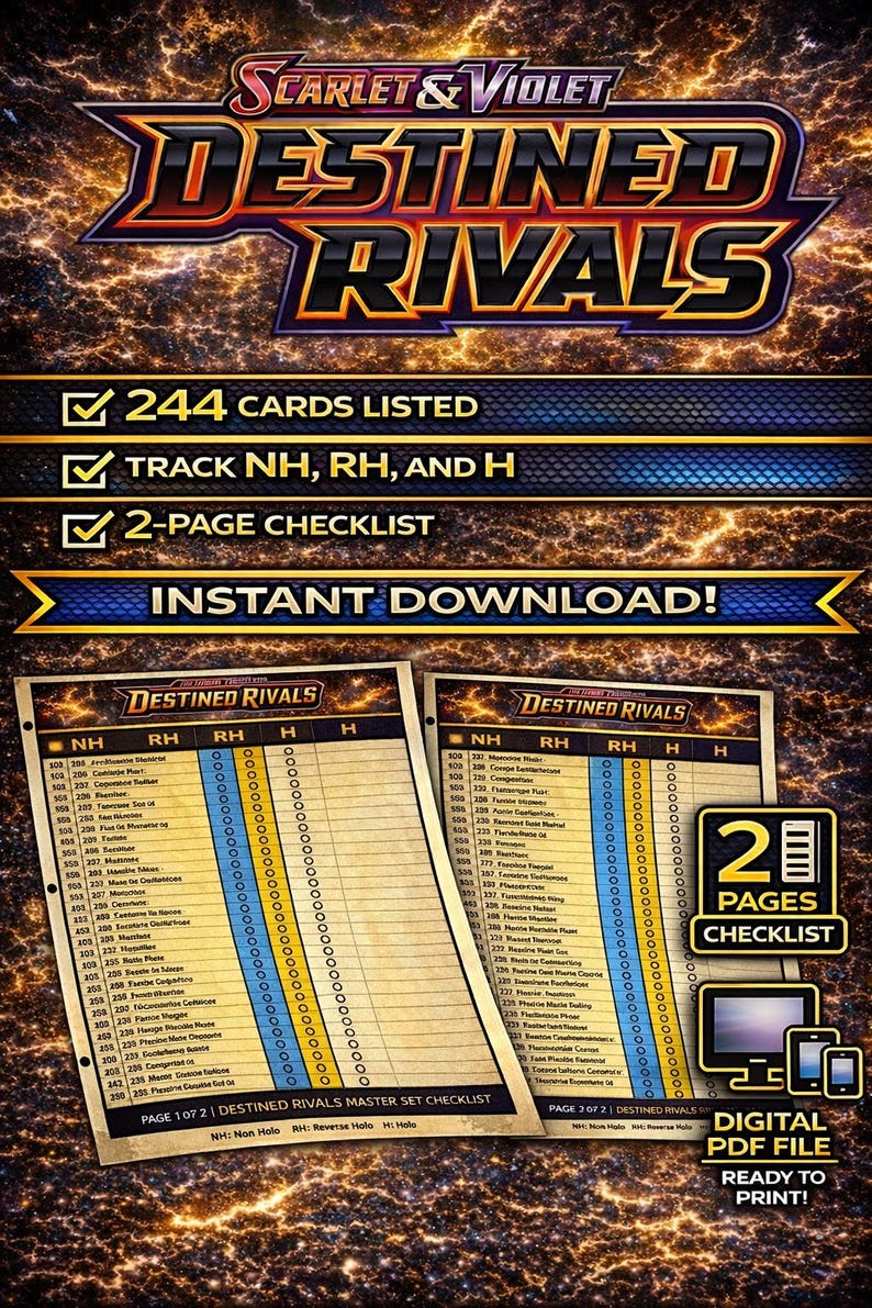 Destined Rivals Players Guide.pdf Destined Rivals Master Set Checklist Printable PDF | Pokémon Card ...