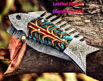 Coltello tascabile personalizzato, regalo per l'11° anniversario, fidanzamento, compleanno, per lui, papà, marito, fidanzato, matrimonio, testimone dello sposo, coltello pieghevole in acciaio di Damasco