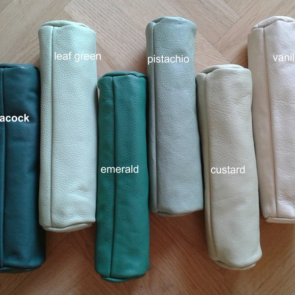 VINTAGE PENCIL CASES, Make up case, Pencil pouch, Leather case,Green tones, 70s 80s.