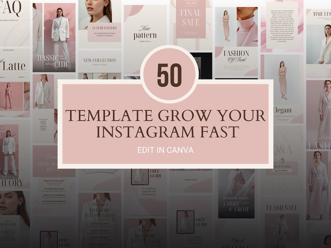50 Canva Instagram Templates | Editable Social Media Kit, Story & Post ...