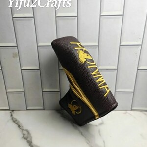 May include: A brown golf club head cover with gold embroidered text and logo. The cover has a textured surface and the text "HONMA" is visible. The logo is a stylized bird. The shop name "Yifu2Crafts" is in the top left corner.